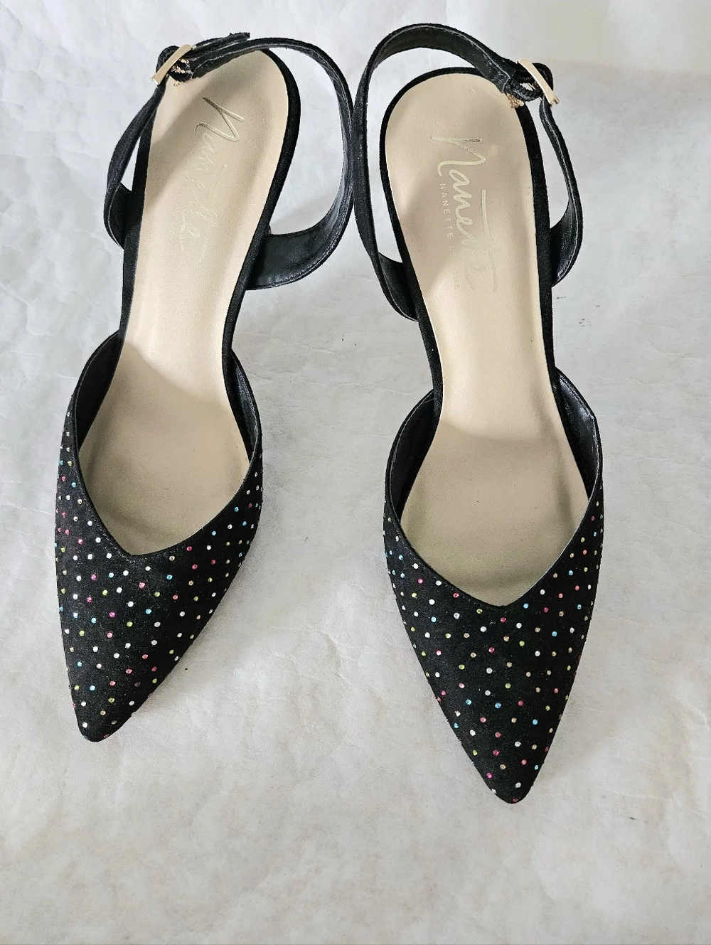 Nanette Lepore Sling Back Multi-color Gem Heels